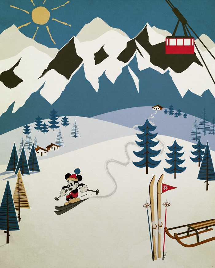 Photo murale intissé impression numérique Mickey Mouse Alpine