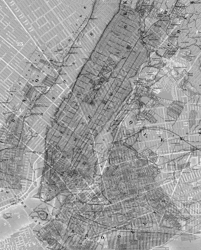 Photo murale intissé impression numérique NYC Map