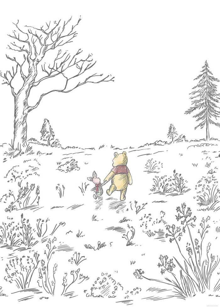 Photo murale intissé impression numérique Winnie the Pooh Walk