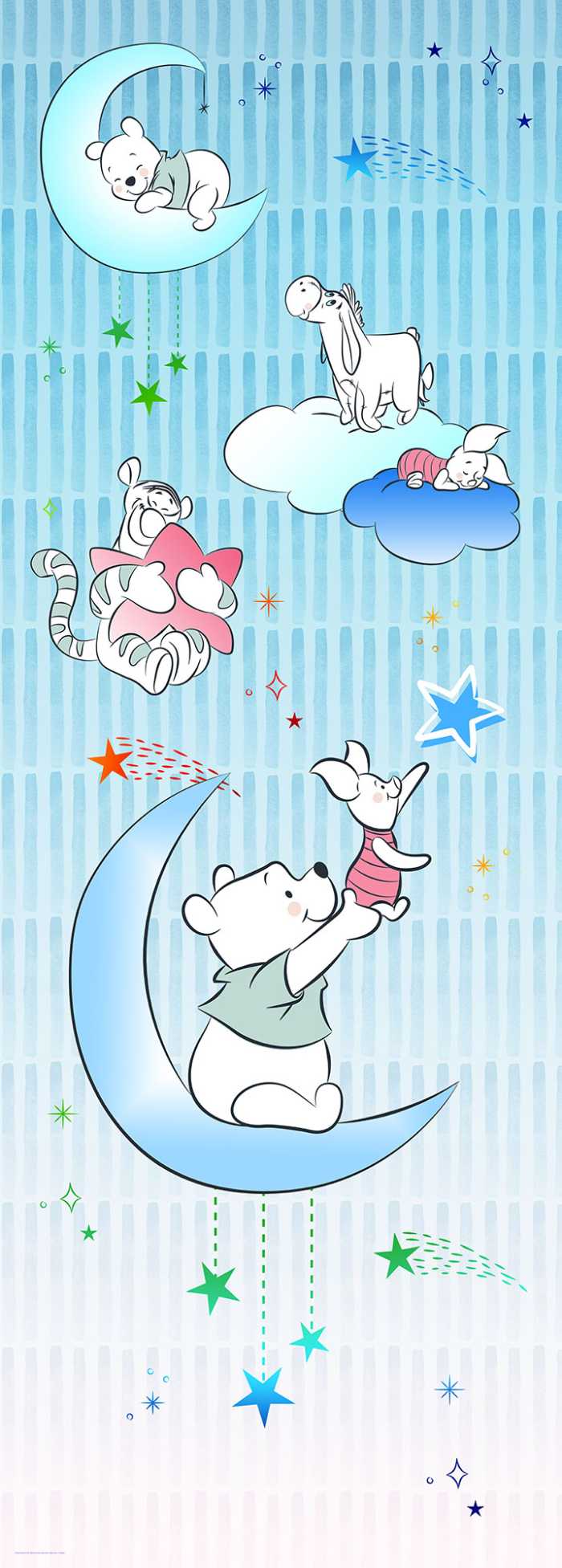 Photo murale intissé impression numérique Winnie the Pooh Piglet and Stars