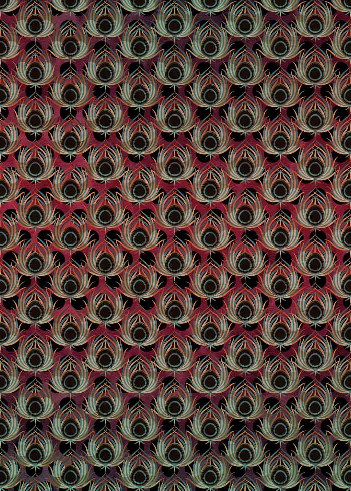 Photo murale intissé impression numérique Paon Rouge