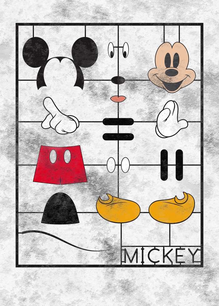 Photo murale intissé impression numérique Mickey Kit