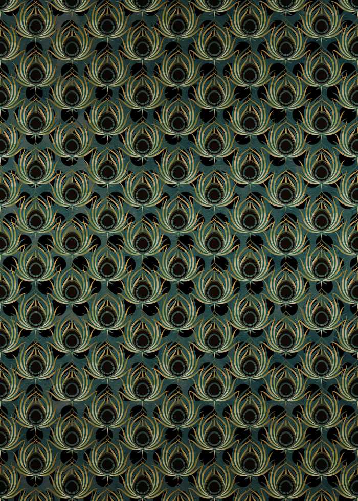 Photo murale intissé impression numérique Paon Vert