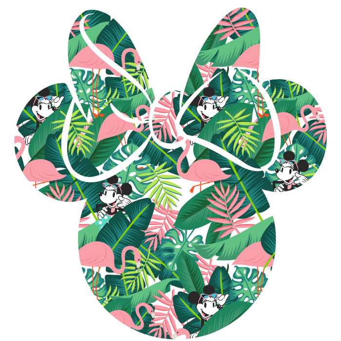 Sticker mural Minnie Head Tropical