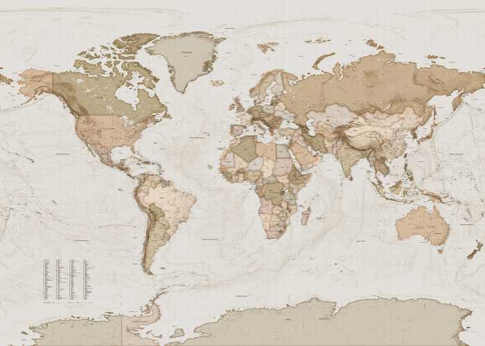Photo murale intissé impression numérique Earth Map