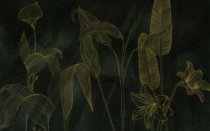 Photo murale intissé impression numérique Darkest Green