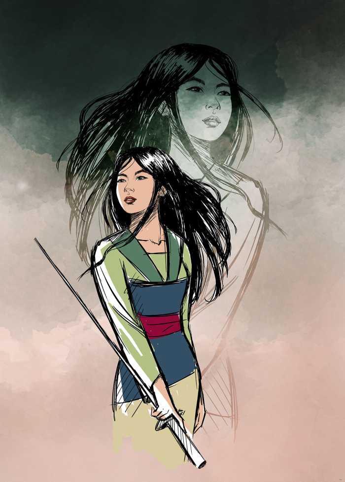 Photo murale intissé impression numérique Brave Mulan