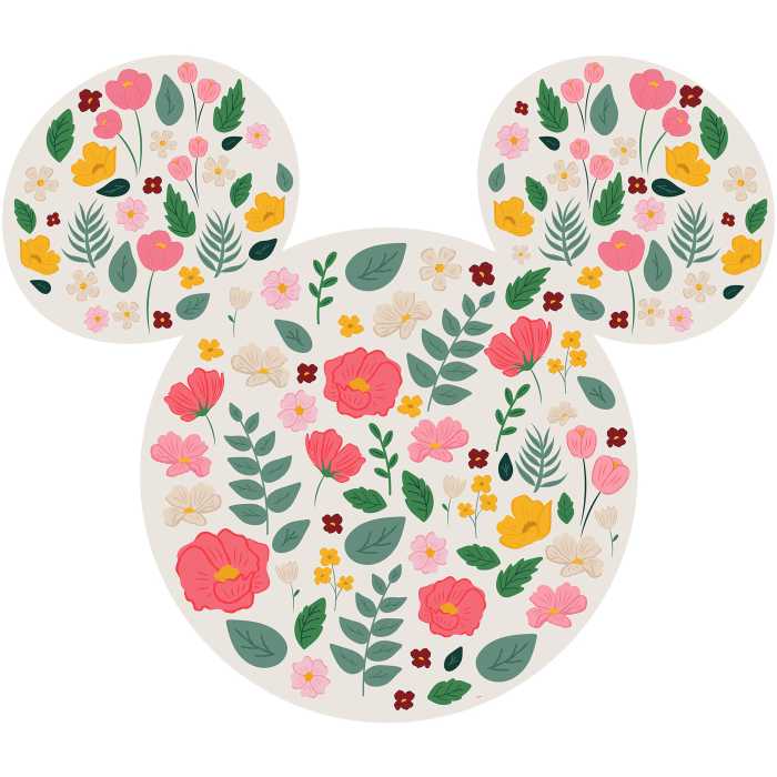 Sticker mural Mickey Head Wildflowers
