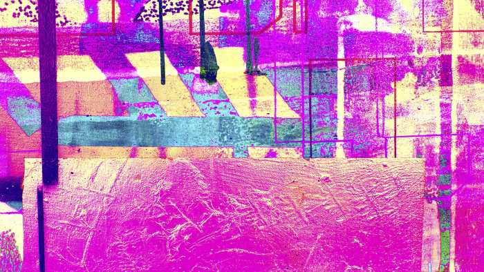 Photo murale intissé impression numérique Alleys Rainy pink-yellow