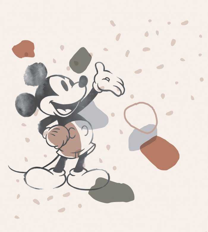 Photo murale intissé impression numérique Mickey Organic Shapes