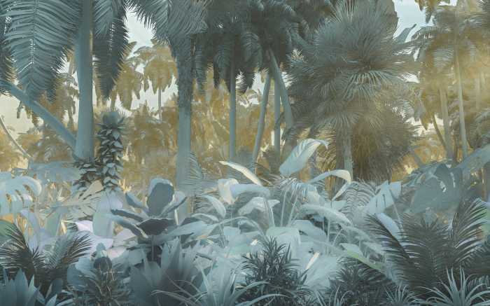 Photo murale intissé impression numérique Misty Jungle