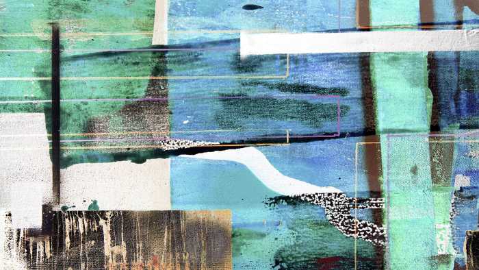 Photo murale intissé impression numérique Branche Dipping blue-green