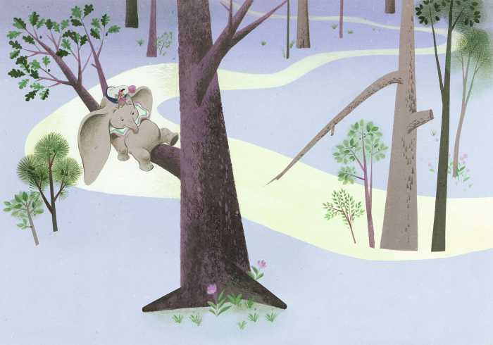 Photo murale intissé impression numérique Dumbo Sleep on Tree