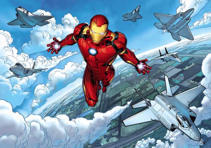 Photo murale intissé impression numérique Iron Man Flight