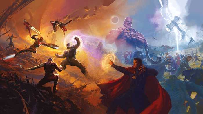 Photo murale intissé impression numérique Avengers Epic Battles Two Worlds