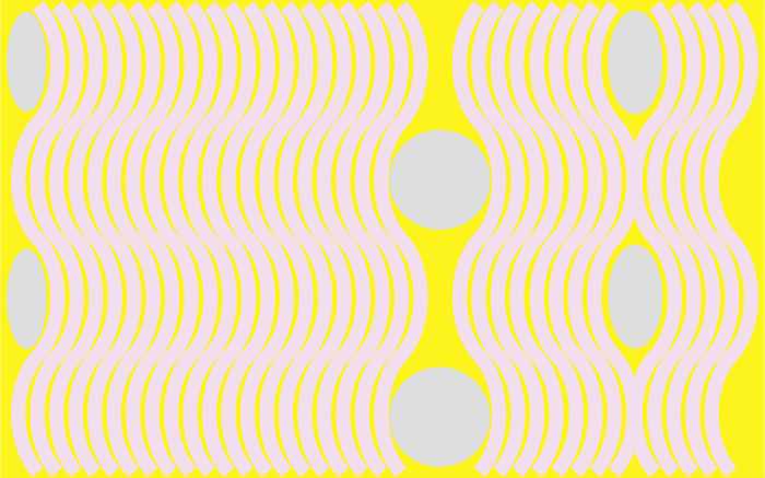 Photo murale intissé impression numérique Wave yellow-rosegrey