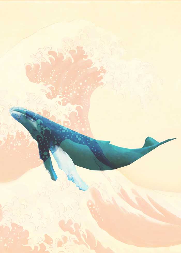 Photo murale intissé impression numérique Whale Voyage