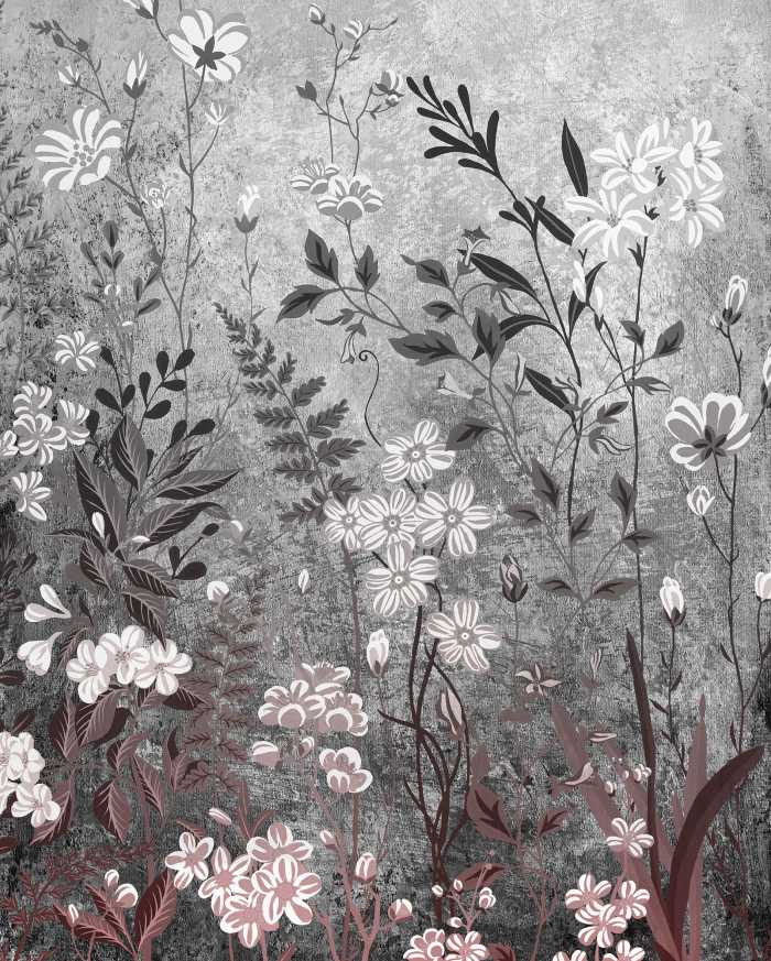 Photo murale intissé impression numérique Moonlight Flowers