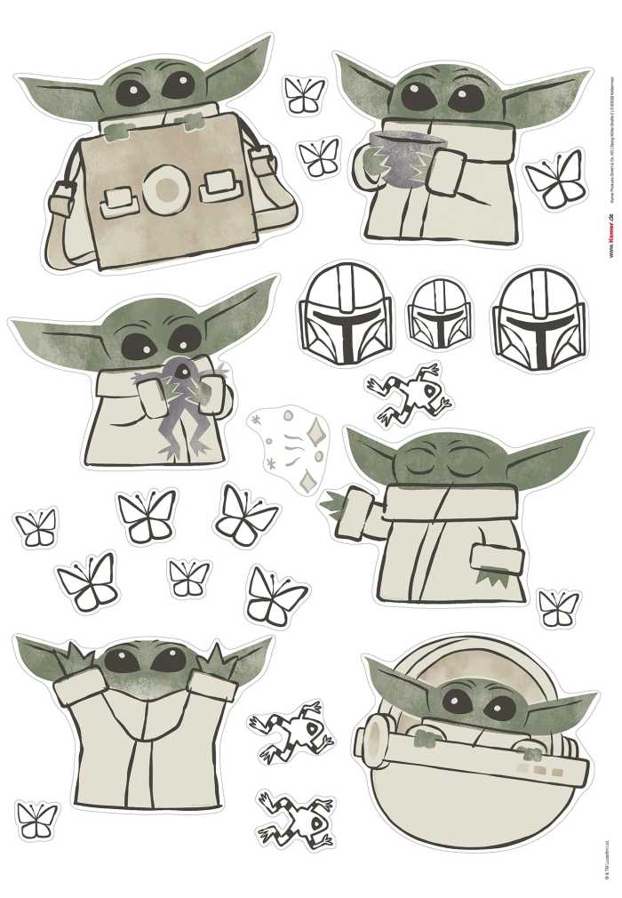 Sticker mural Star Wars The Mandalorian Grogu Cute
