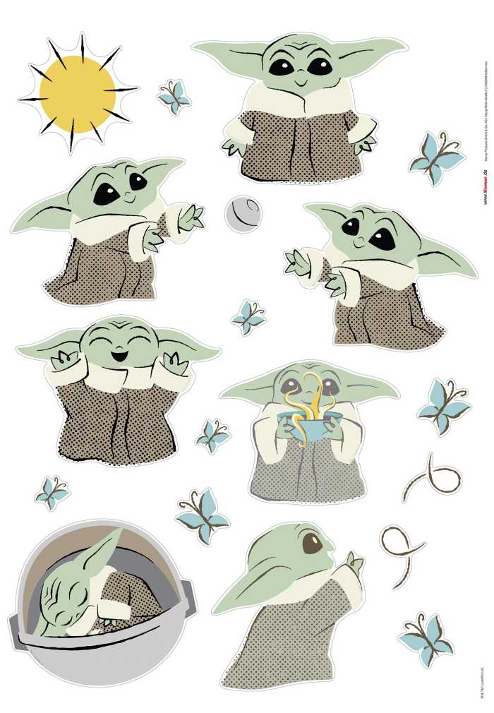 Sticker mural Star Wars The Mandalorian Grogu Sunshine