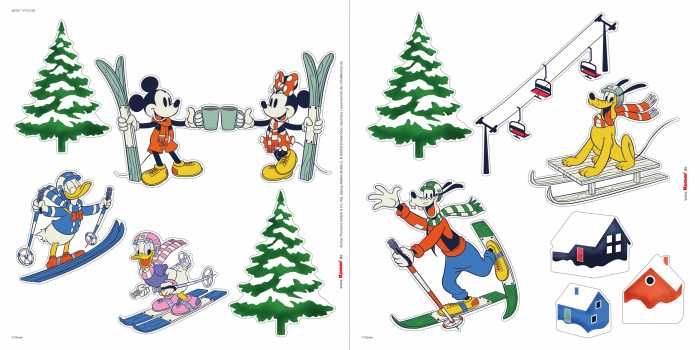 Stickers fenêtre feuille auto-adhésive Disney Mickey Mouse Snowland