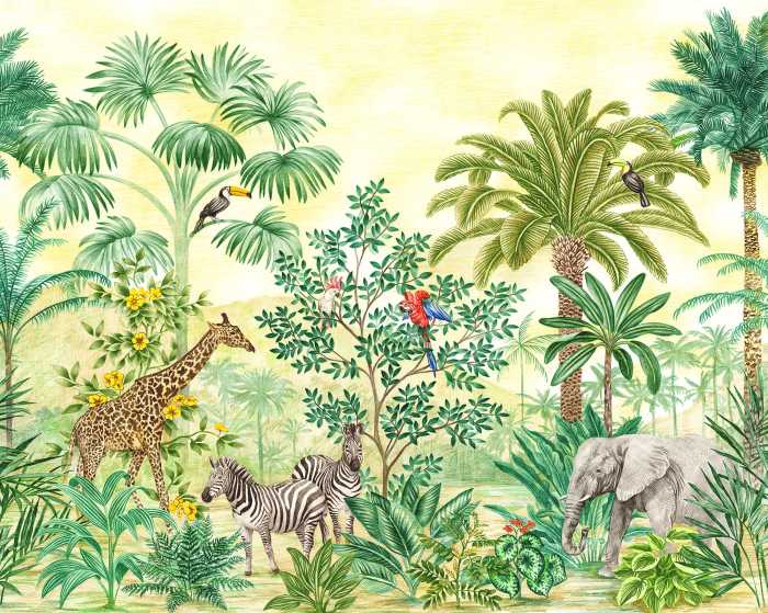 Photo murale intissé impression numérique Jungle Adventure