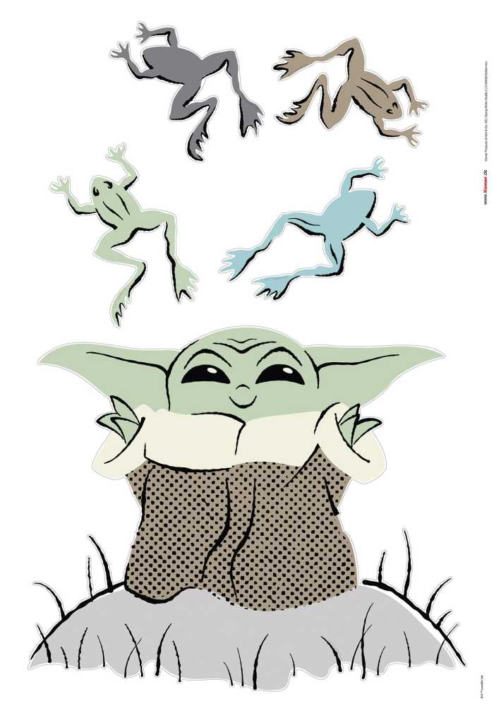 Sticker mural Star Wars The Mandalorian Grogu Enchanted Frogs