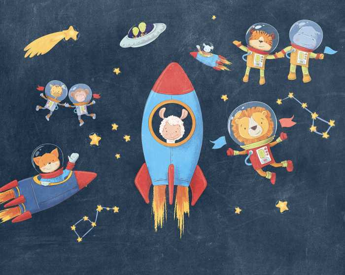 Photo murale intissé impression numérique Friends in Space