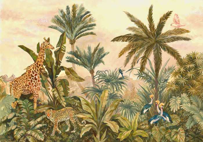 Photo murale intissé impression numérique Tropical Vintage Garden