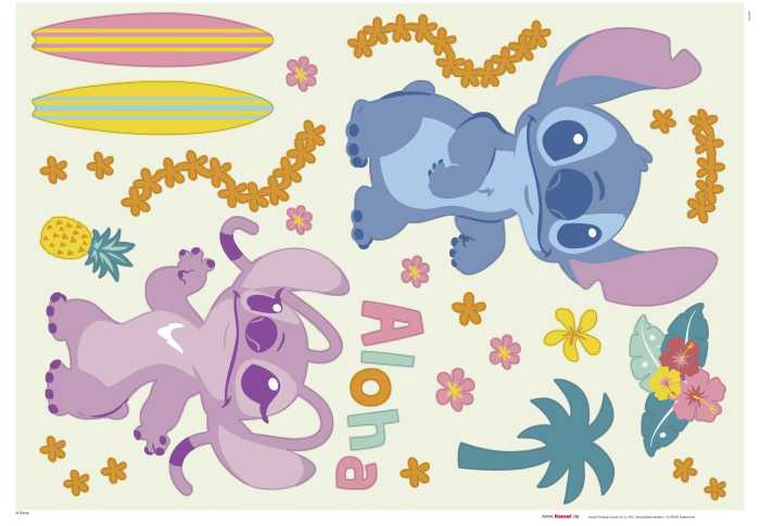 Sticker mural Disney Stitch Aloha