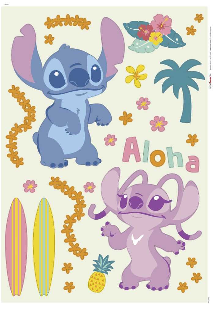 Sticker mural Disney Stitch Aloha