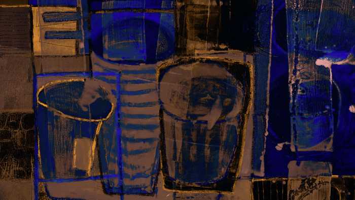 Photo murale intissé impression numérique Drinks Spilling brown-blue