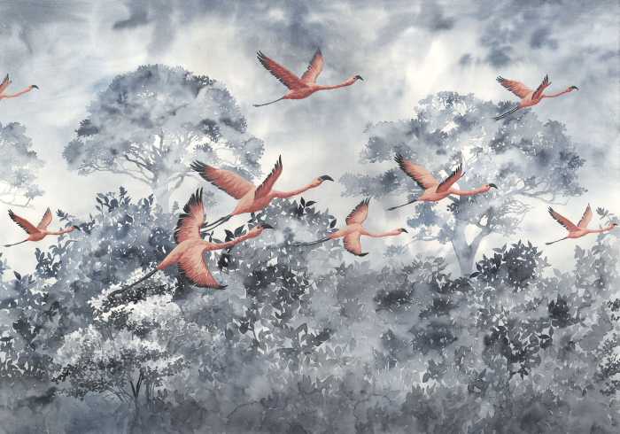 Photo murale intissé impression numérique Flamingos in the Sky