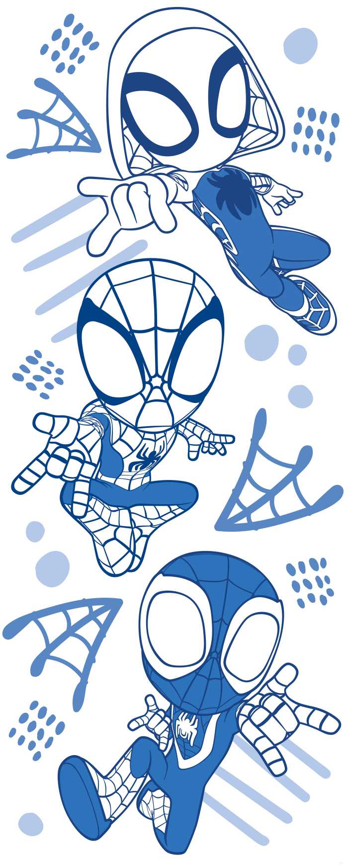 Photo murale intissé impression numérique Marvel Spidey and His Amazing Friends Blue Lines