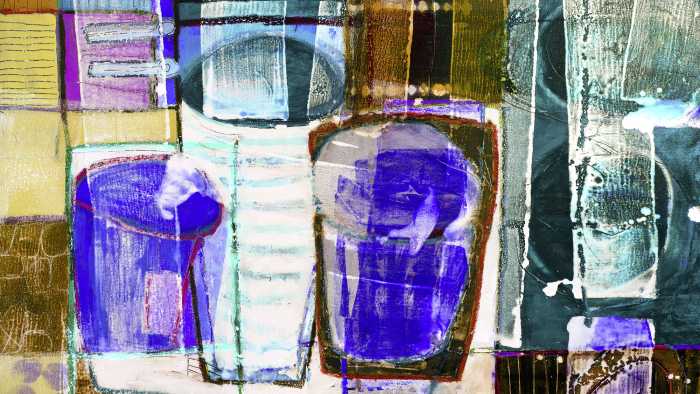 Photo murale intissé impression numérique Drinks Spilling yellow-blue