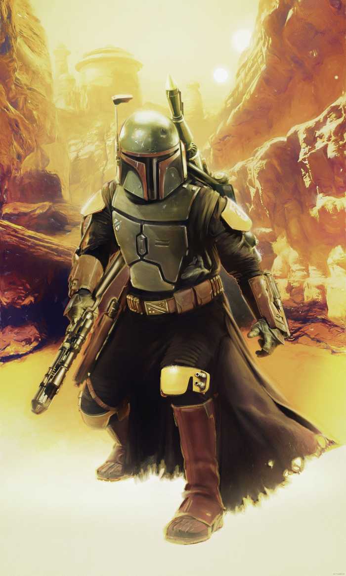 Photo murale intissé impression numérique Star Wars Boba Fett Sneaking Up