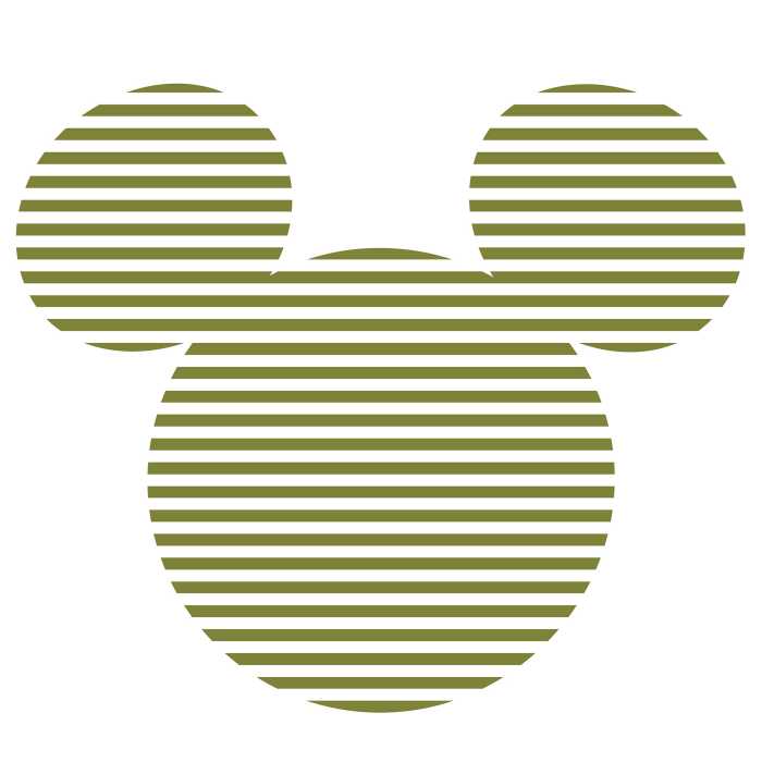 Sticker mural Mickey Head Stripes