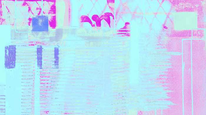 Photo murale intissé impression numérique Rhombus Hiding bleu-pink