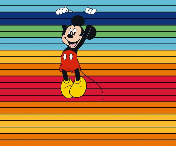 Photo murale intissé impression numérique Mickey Magic Rainbow