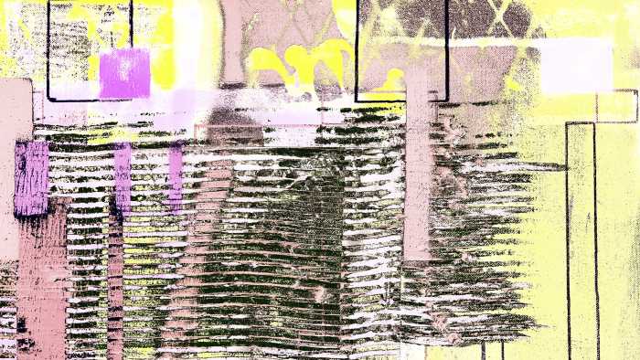 Photo murale intissé impression numérique Rhombus Hiding rose-yellow
