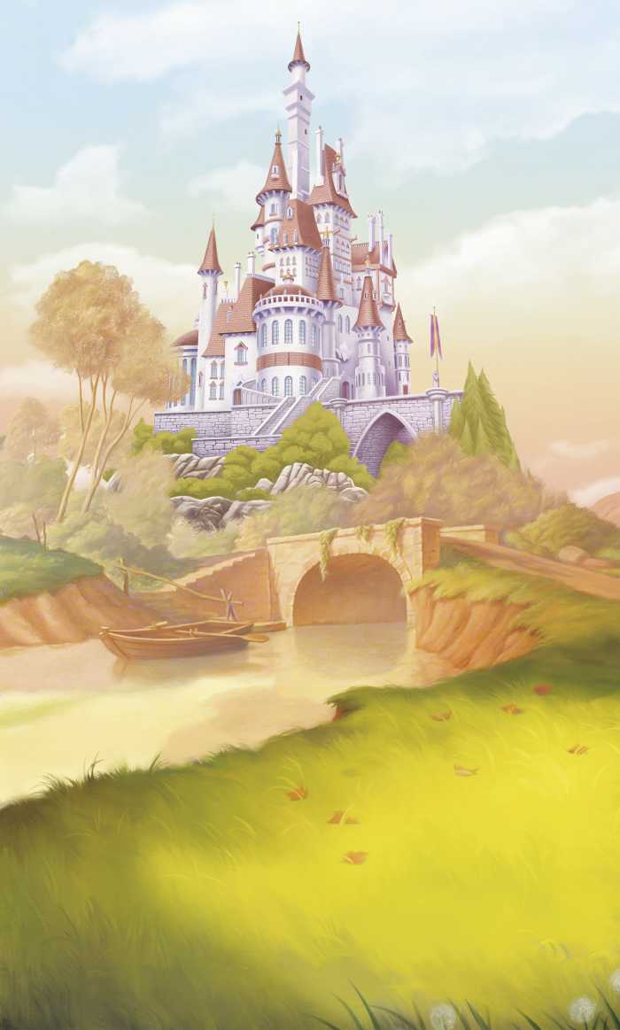 Photo murale intissé impression numérique Disney Princess Belle Castle River
