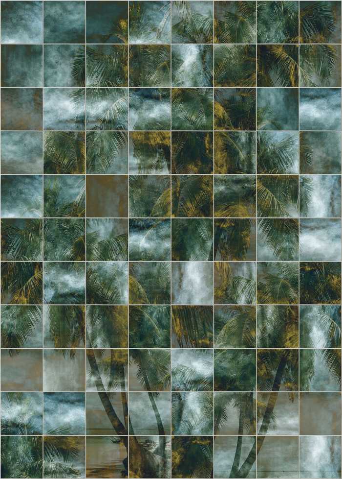 Photo murale intissé impression numérique Palm Puzzle