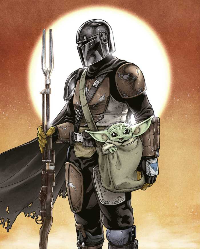 Photo murale intissé impression numérique Star Wars The Mandalorian and Grogu
