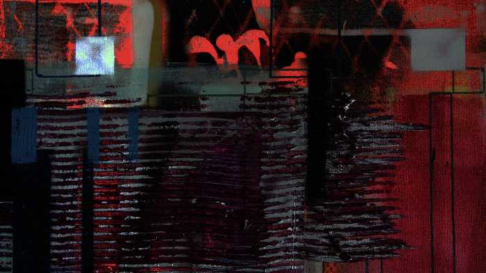 Photo murale intissé impression numérique Rhombus Hiding black-red
