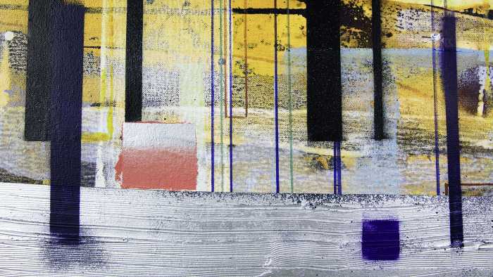 Photo murale intissé impression numérique Horizon Blazing grey-yellow