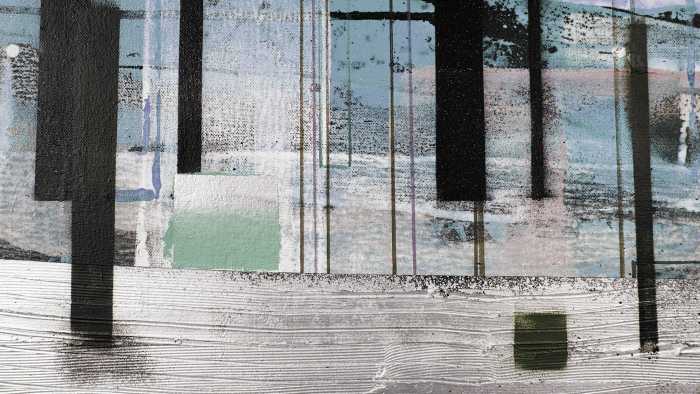Photo murale intissé impression numérique Horizon Blazing grey-ice