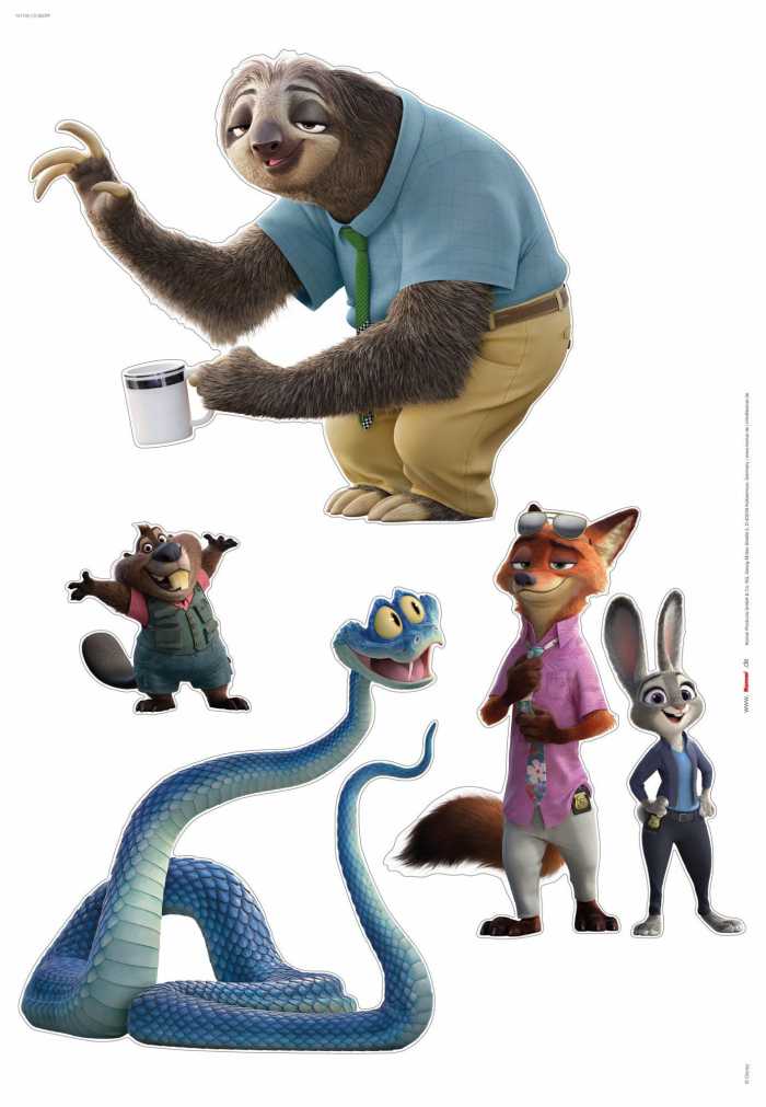 Stickers muraux feuille adhésive Zoomania