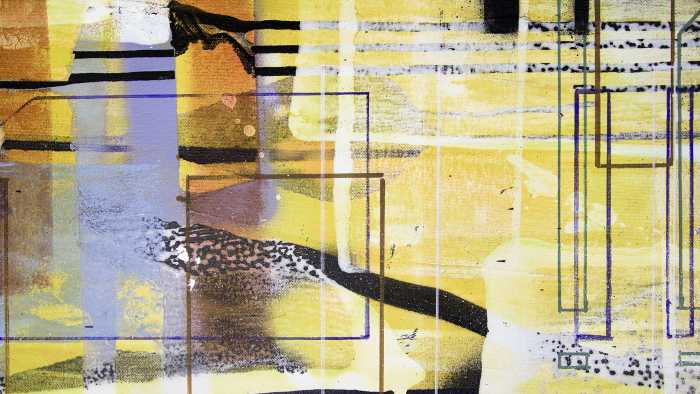 Photo murale intissé impression numérique Columns Hanging yellow