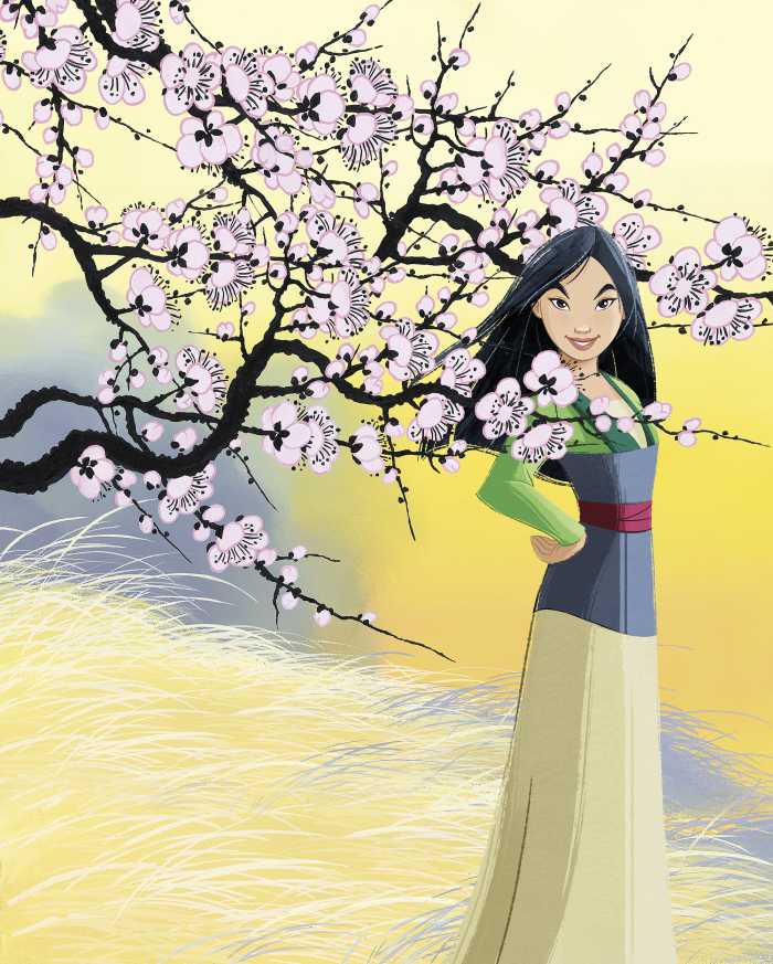 Photo murale intissé impression numérique Disney Mulan Cherry Blossoms