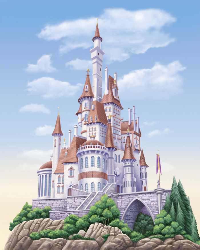 Photo murale intissé impression numérique Disney Princess Belle Castle
